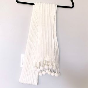 Bath & Body Works Cream Scarf, long sweater knit with pom poms!